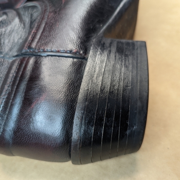 Lucchese Boots men's size 8.5EE black cherry leather classic Western cowboy boot - Picture 10 of 13